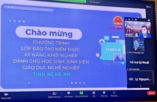 Học sinh, sinh viên Trường Cao đẳng Việt – Đức Nghệ An tham gia lớp đào tạo kiến thức, kỹ năng khởi nghiệp do Tổng cục Giáo dục nghề nghiệp tổ chức