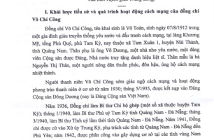 Đề cương tuyên truyền kỷ niệm 110 năm Ngày sinh đồng chí Chủ tịch Hội đồng Nhà nước Võ Chí Công (07/8/1912 - 07/8/2022)