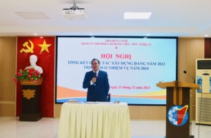 Trường Cao đẳng Việt – Đức Nghệ An tổ chức Hội nghị Tổng kết công tác xây dựng Đảng năm 2023 và triển khai phương hướng nhiệm vụ năm 2024