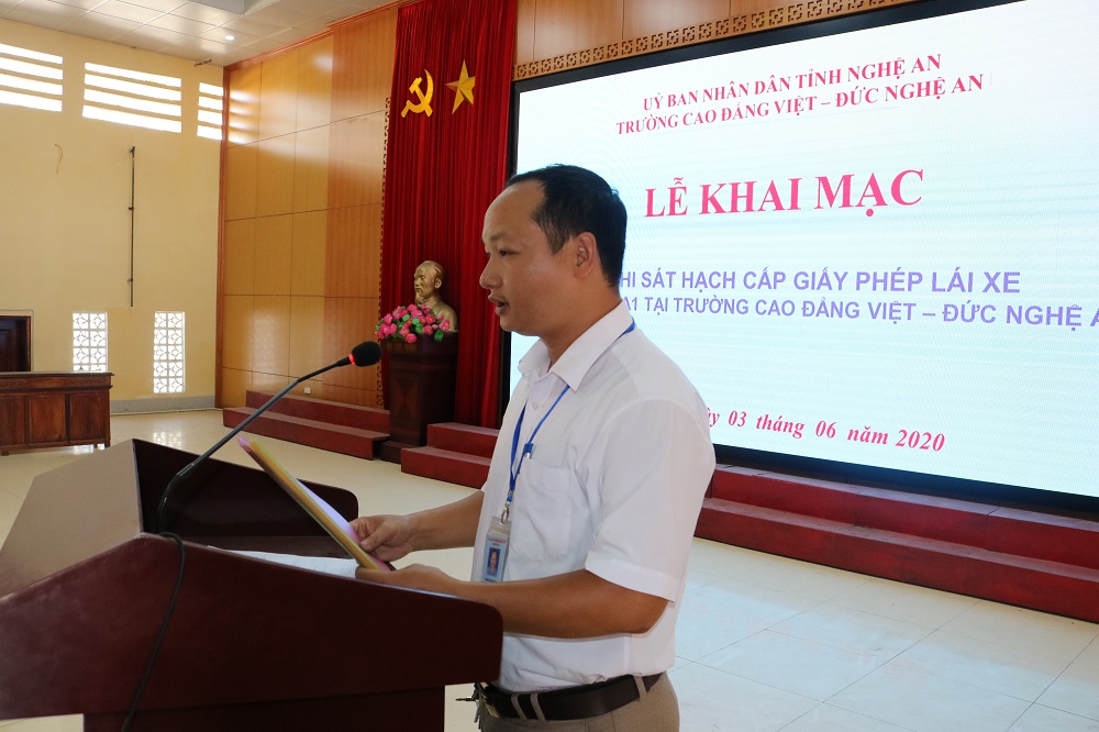 Trường Cao đẳng Việt - Đức Nghệ An tổ chức thi sát hạch lái xe mô tô hạng A1