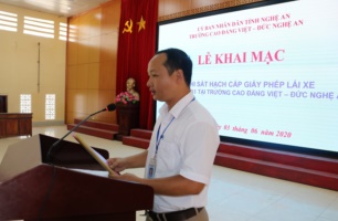 Trường Cao đẳng Việt - Đức Nghệ An tổ chức thi sát hạch lái xe mô tô hạng A1