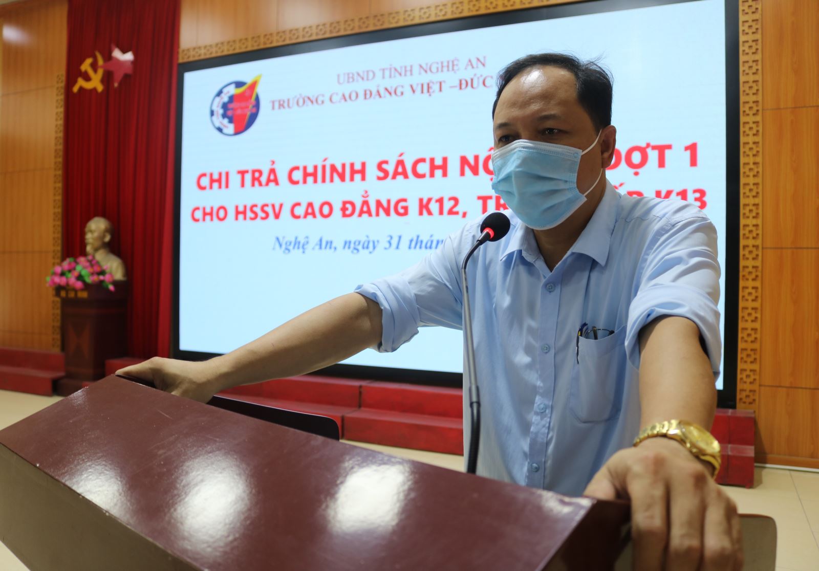 Trường Cao đẳng Việt – Đức Nghệ An chi trả chính sách nội trú đợt 1 cho sinh viên Cao đẳng Khóa 12 và học sinh Trung cấp Khóa 13