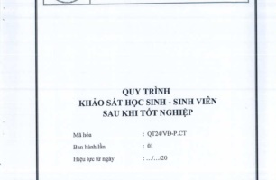 Quy trình khảo sát học sinh, sinh viên sau khi tốt nghiệp - QT24/VĐ-P.CT
