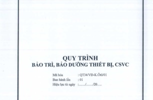 Quy trình bảo trì, bảo dưỡng thiết bị, CSVC - QT34/VĐ-K.Ôtô/01