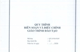 Quy trình biên soạn và điều chỉnh giáo trình đào tạo - QT13/VĐ-P.ĐT