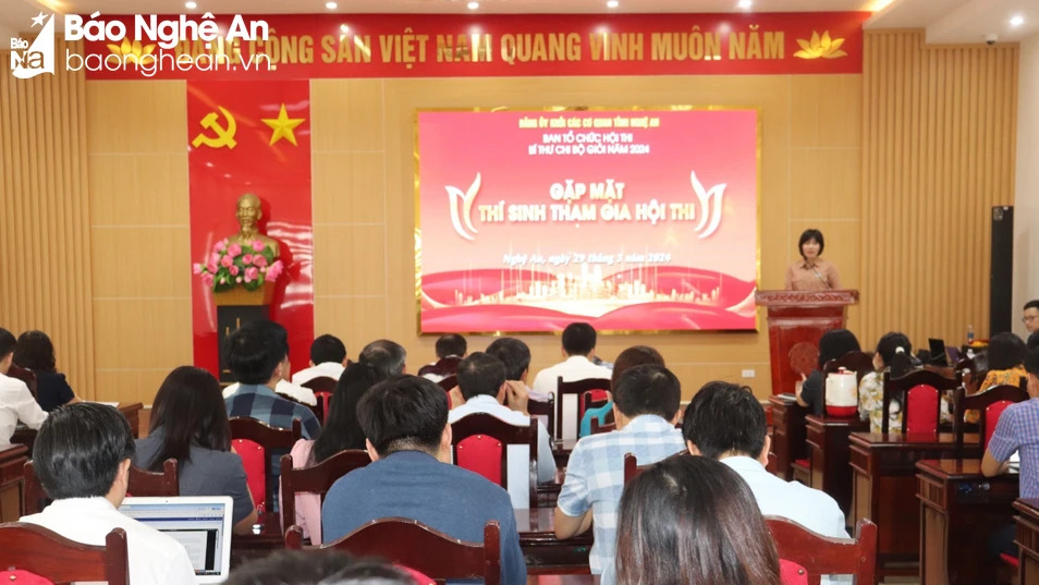 52 thí sinh tham gia Hội thi Bí thư chi bộ giỏi của Đảng bộ Khối các cơ quan tỉnh Nghệ An